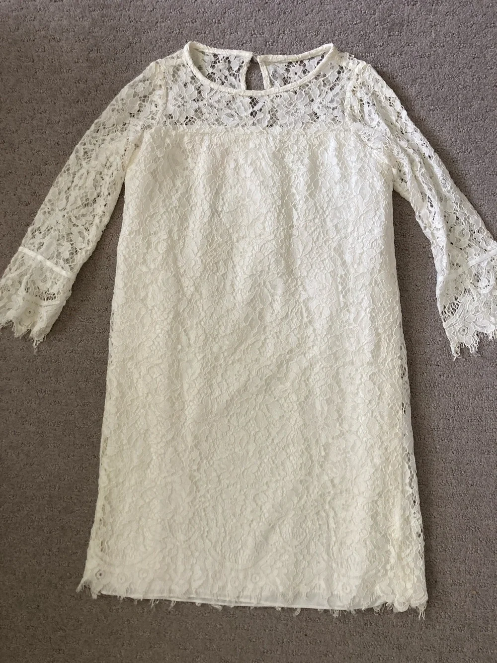 David's Bridal flower girl lace sheath dress, Sz 10. - Picture 3 of 10